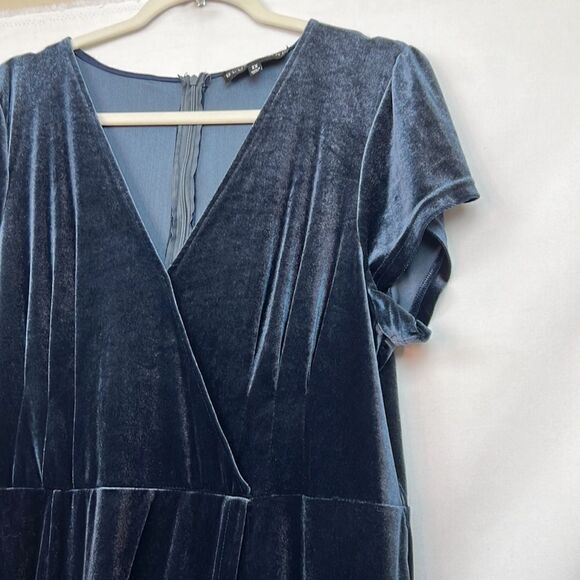 Blush Mark Dreaming of You French Blue Velvet Maxi Dress size 2X - Picture 7 of 16